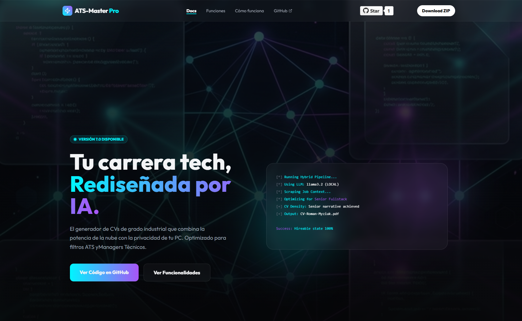 Vista previa de ATS-Master Dashboard